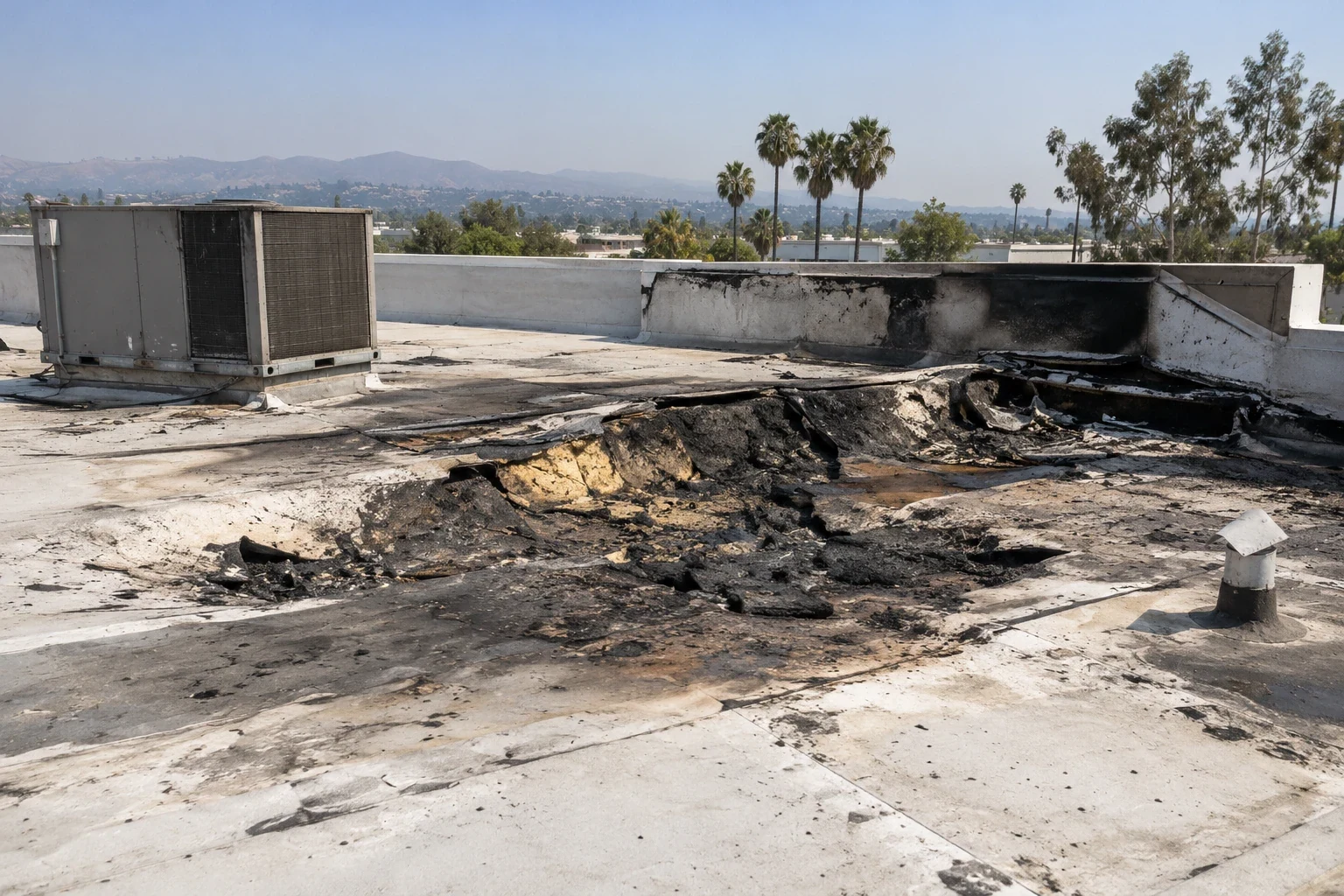 Commercial Roof Fire Damage Repair in Roseville, CA Commercial Roof Fire Damage Repair in Roseville, CA