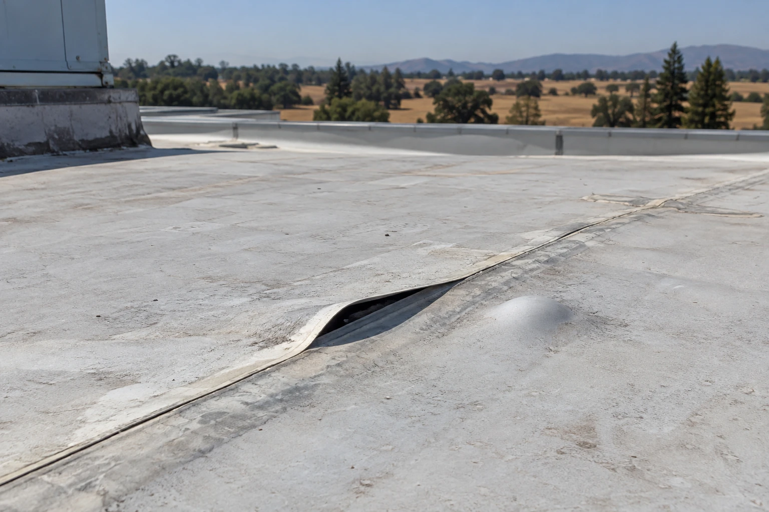 Commercial Roof Seam Failure Repair in Roseville, CA Commercial Roof Seam Failure Repair in Roseville, CA