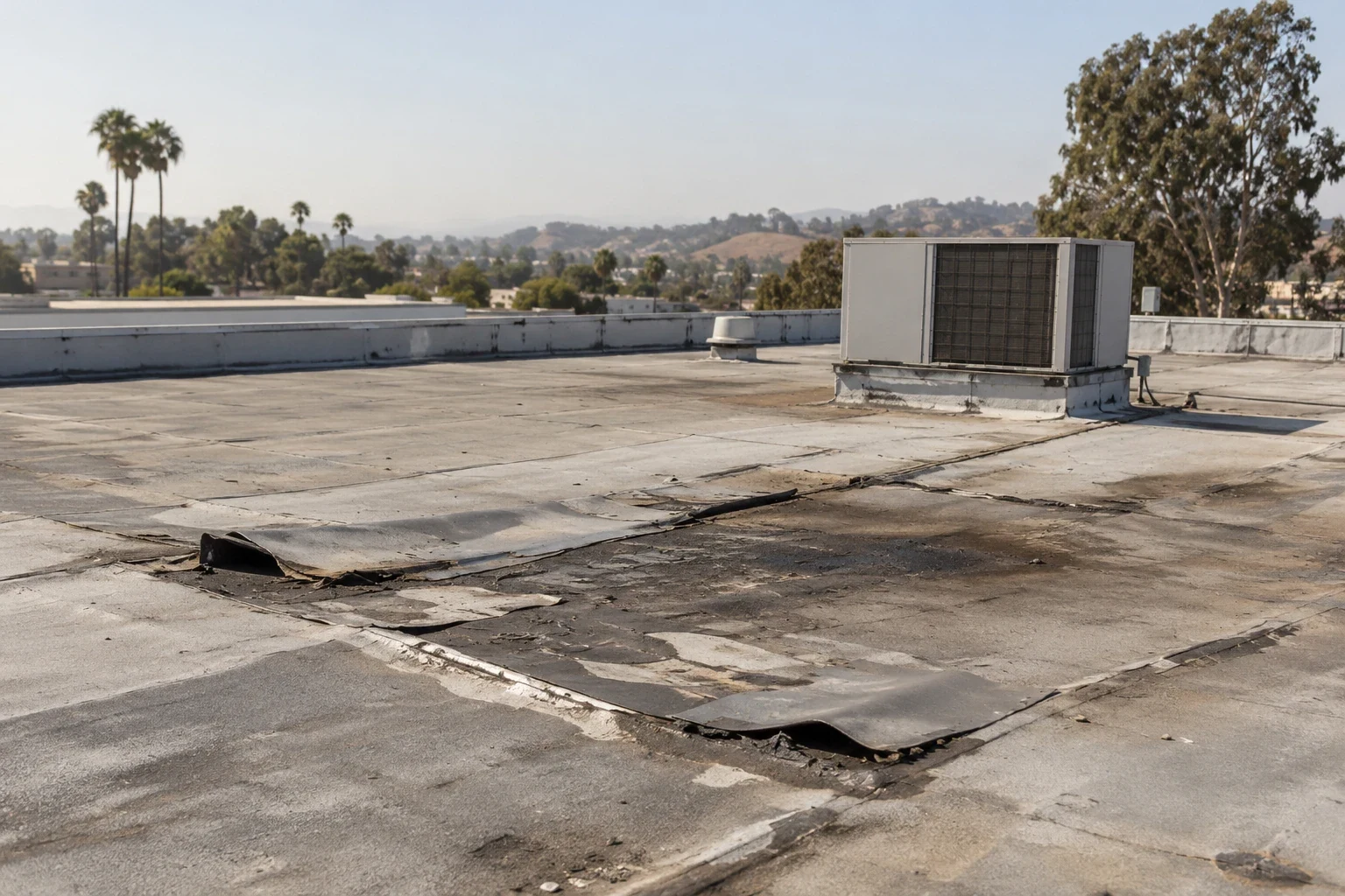Storm Damage Commercial Roof Repair in Roseville, CA